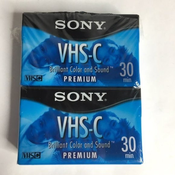 NEW Sealed 2 VHS-C Videocassette Tapes SONY 30 Min. - Picture 1 of 7